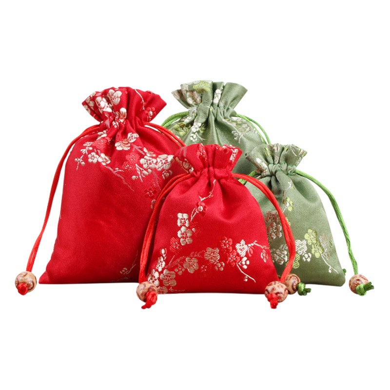 Factory wholesale jewelry storage small cloth bag brocade bag vintage Chinese style embroidery jewelry drawstring pocket