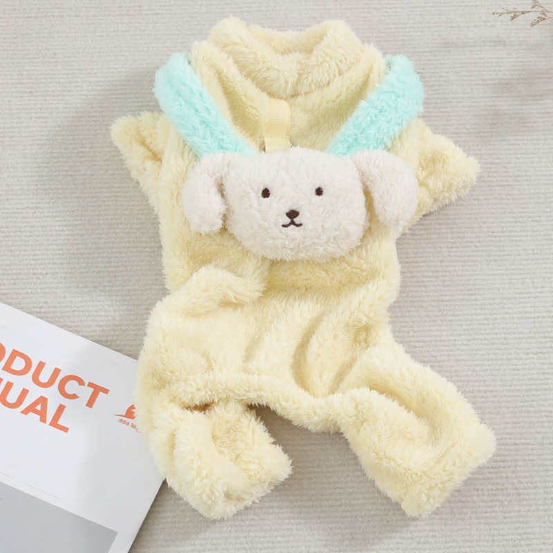 Otoño y invierno ropa de peluche cálida para perros Poodle que osos ropa de peluche para perros pequeños mascotas de cuatro patas