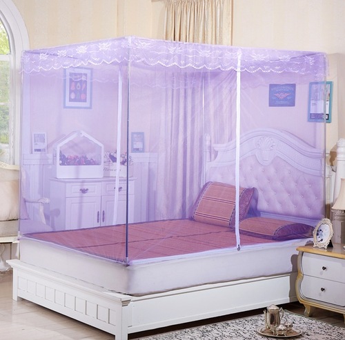 BG54 Mosquito Net Square Top Encrypted Full Bottom Stainless Steel Bracket Zipper Two Doors Sitting Bed Single Double 1.2 1.