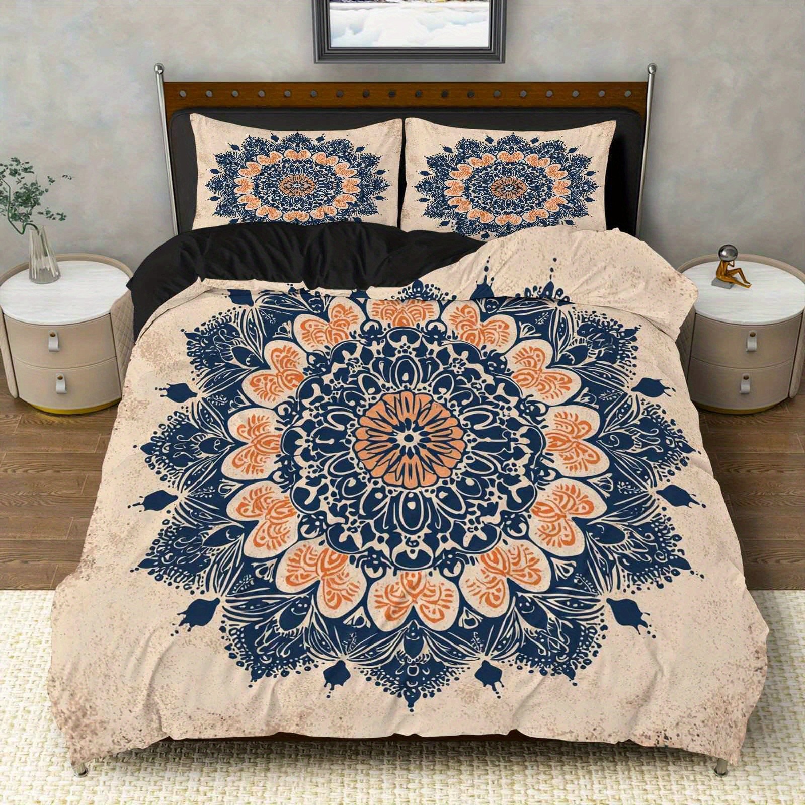 Transfronterizo textil para el hogar Mandala impresión digital quilt kit suave piel transpirable portador TEMU / JIT