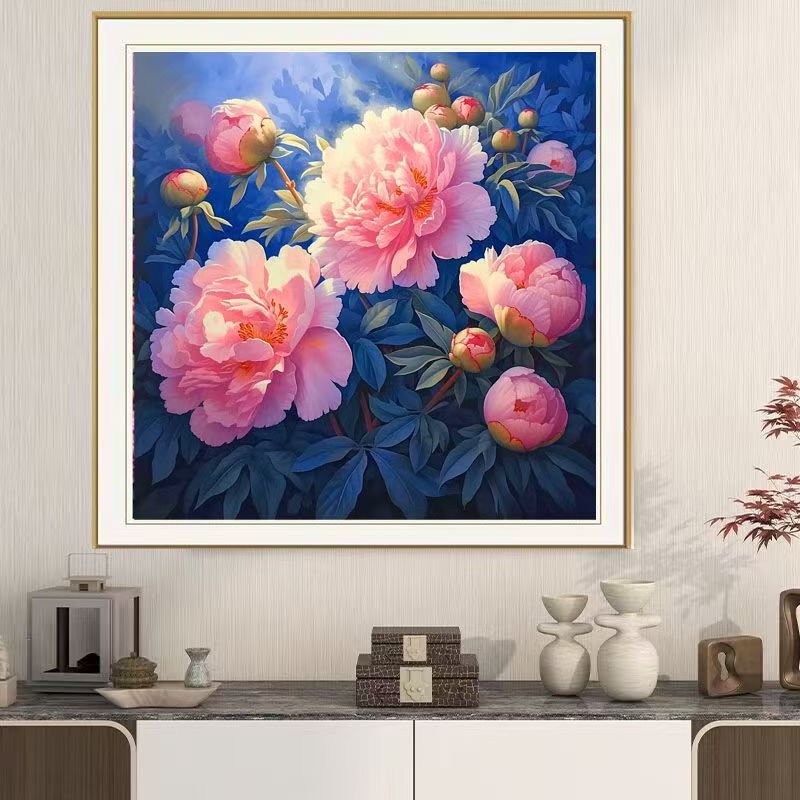 Mona Lisa real bordado cruzado peonía rosa nueva flor hermosa bordado a mano 15 bordados de color sin gancho image 1