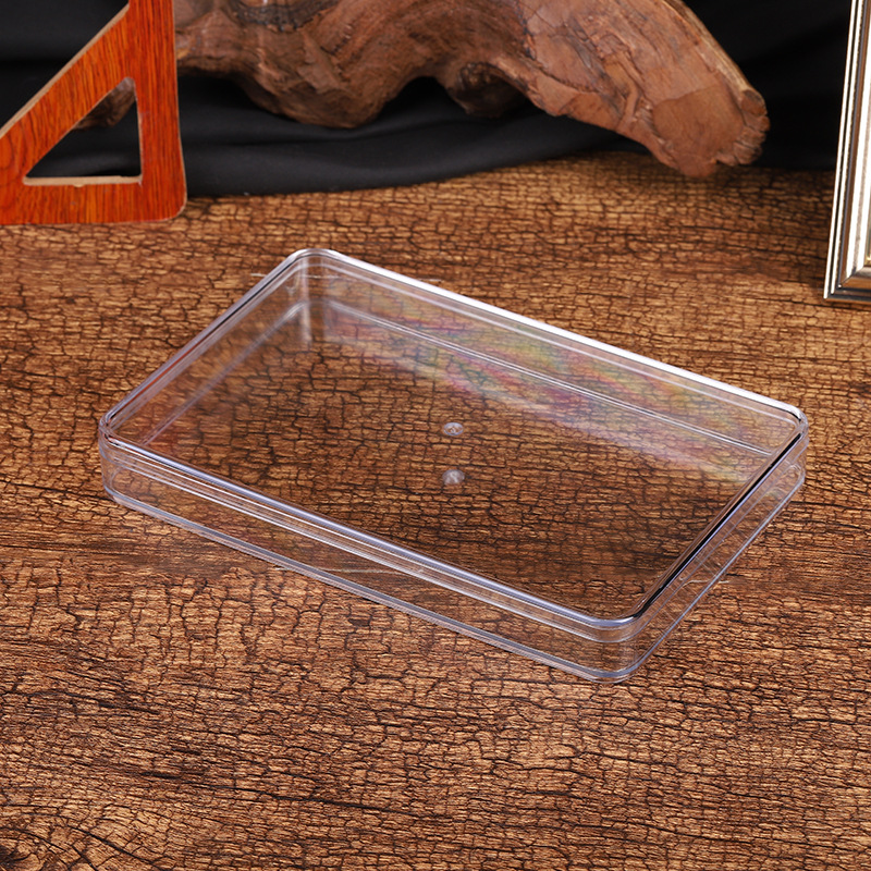 Caja transparente de plástico rectangular grado alimenticio PS galleta tuerca chocolate caja de dulces con tapa al por mayor