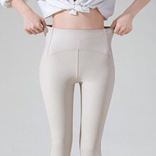 Solid color high waisted slim fit leather pants ��ɫ����Ƥѝ