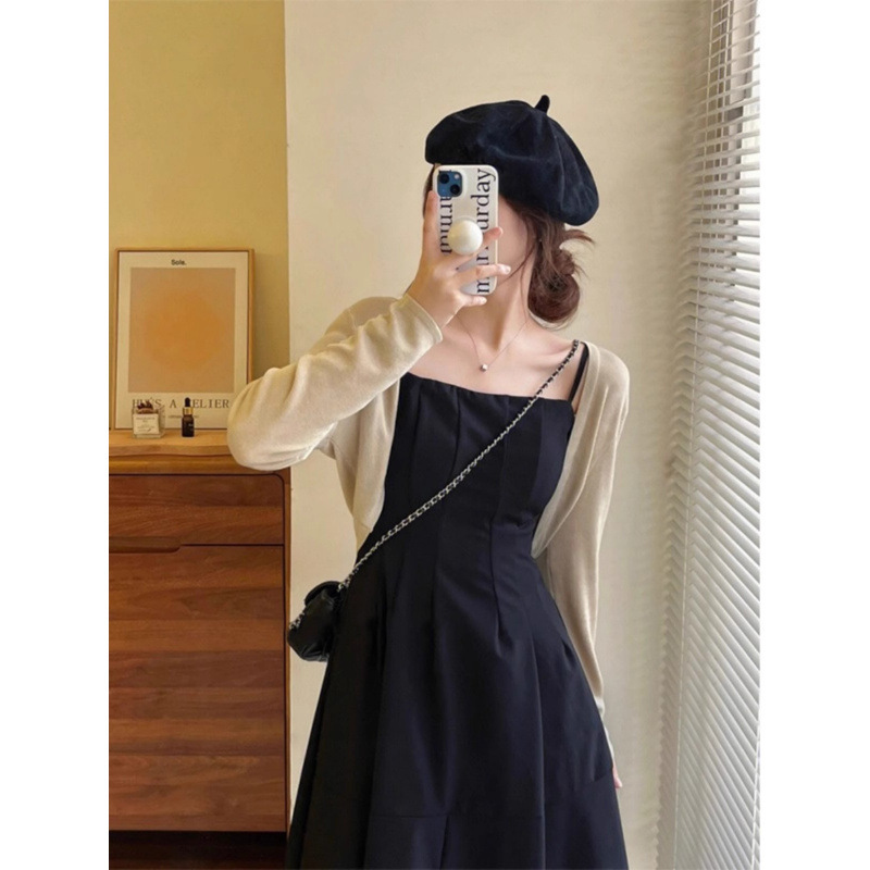 Thin Long-Sleeved Ice Silk Knitted Cardigan for Women, Paired with a Slip Dress, Short Air-Conditioning Sun-Protective Shawl Cover-Up Thin Long-Sleeved Ice Silk Knitted Cardigan for Women, Paired with a Slip Dress, Short Air-Conditioning Sun-Protective Shawl Cover-Up