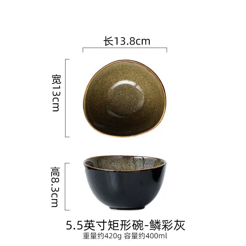 Cuencos de sopa de color europeo de color esmalte transfronterizo cuencos de arroz irregulares de cerámica cuencos de ensalada de frutas cuencos de ramen grandes