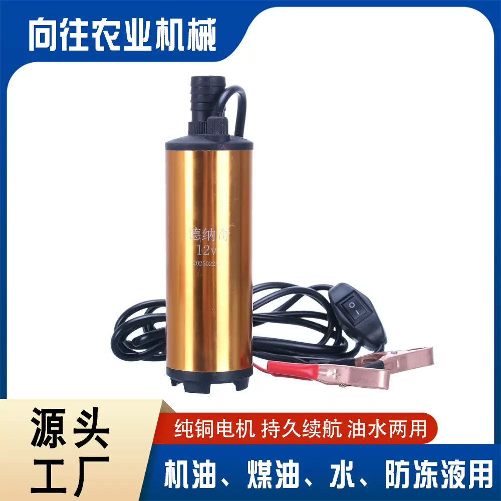 现货供应12V德纳奇油水两用泵铜电机抽防冻液用泵抽机油煤油用泵