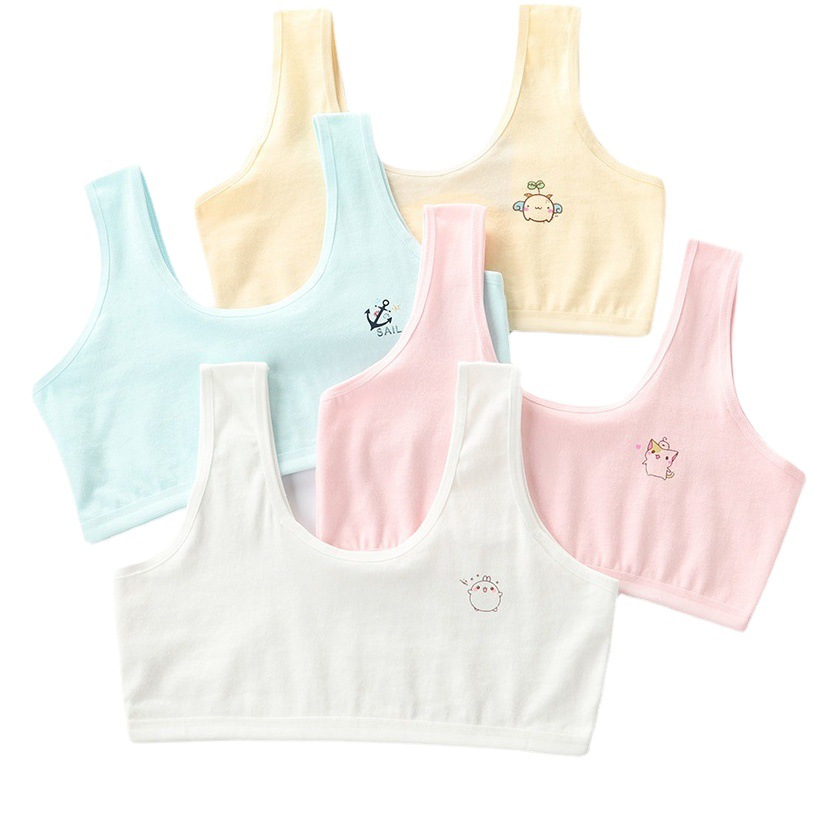 Development period underwear female student girl cotton vest green girl junior high school girl 8-9-12 years old tube top