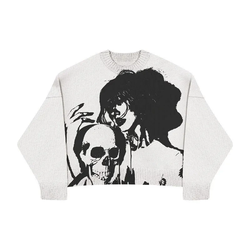 Свитер ZSIIBO oversize вязанный, demi-season круглый ворот, длинный рукав, европейский стиль