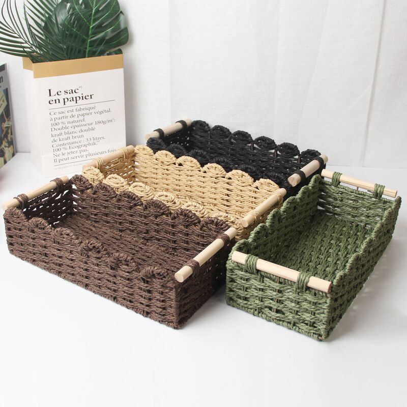 Cross-Border Amazon Hand-Woven Storage Box Paper Rope Desktop Cosmetics Basket Household Snack Toy Storage Basket Cross-Border Amazon Hand-Woven Storage Box Paper Rope Desktop Cosmetics Basket Household Snack Toy Storage Basket