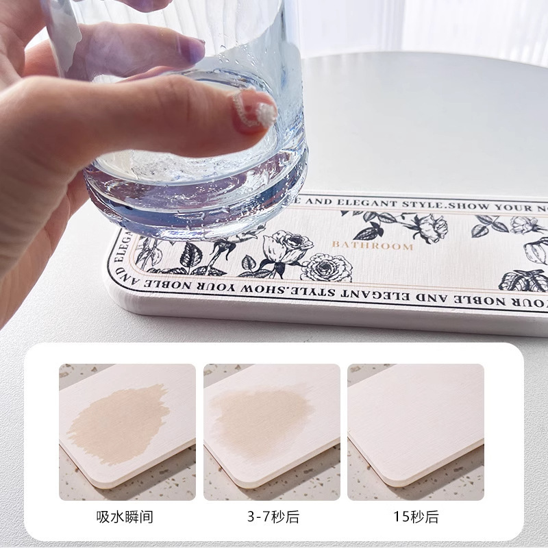 卸売り珪藻泥吸水パッド浴室トイレ洗面台速乾防湿歯ブラシ石鹸物置パッド|undefined