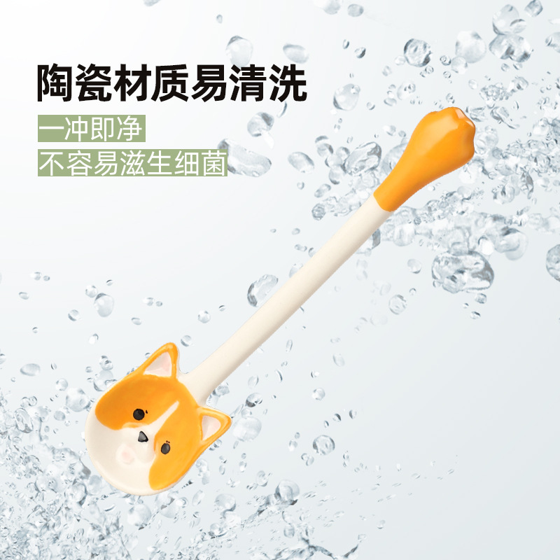 Gato enlatado cuchara de cerámica Shiba Inu perro gato garra grado alimenticio cuchara de arroz cuchara de comida suministros para mascotas