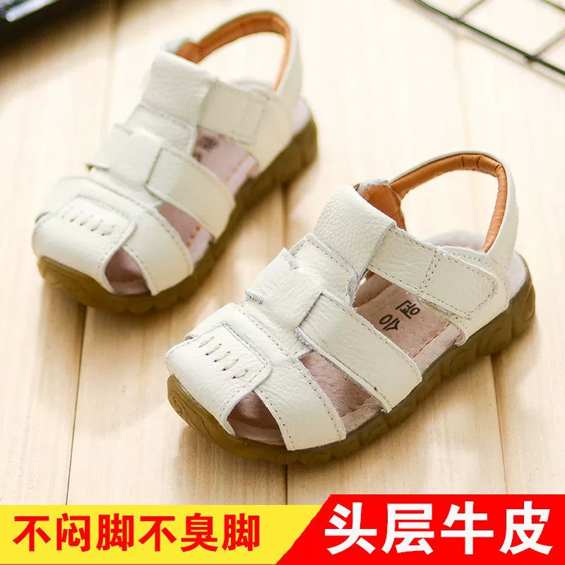 Детские сандалии для мальчиков и девочек лето 2025, мягкая подошва, пляжная обувь, закрытый носок