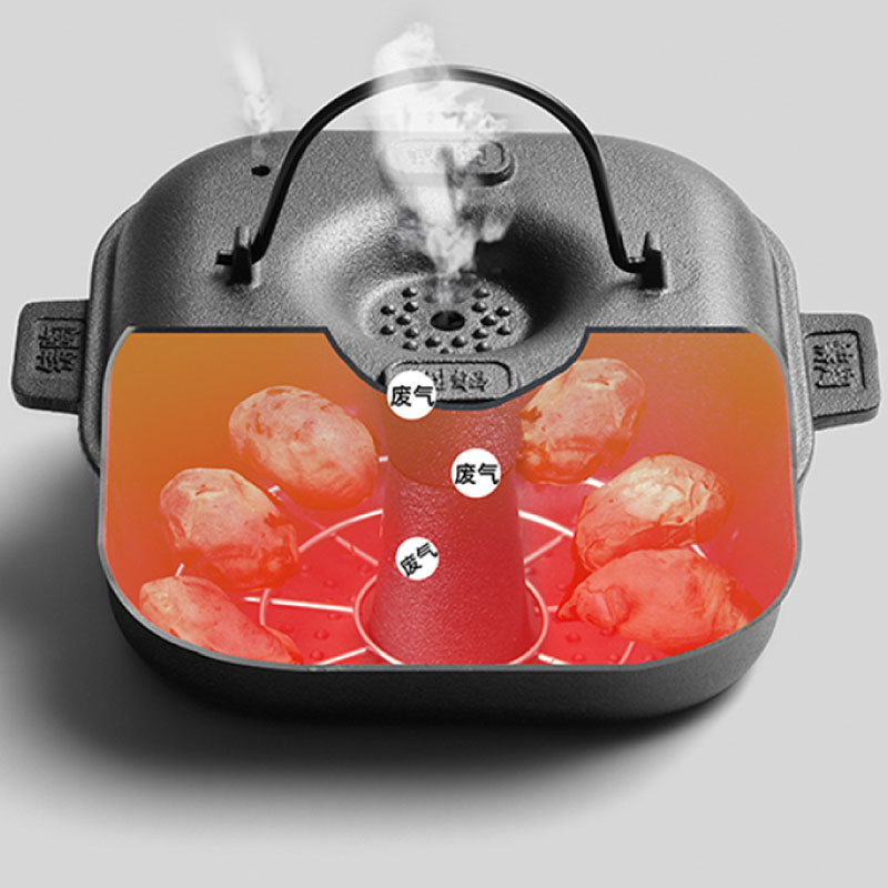 加厚铸铁烤红薯烤地瓜锅家用小型烧烤炉多功能土豆番薯山芋机