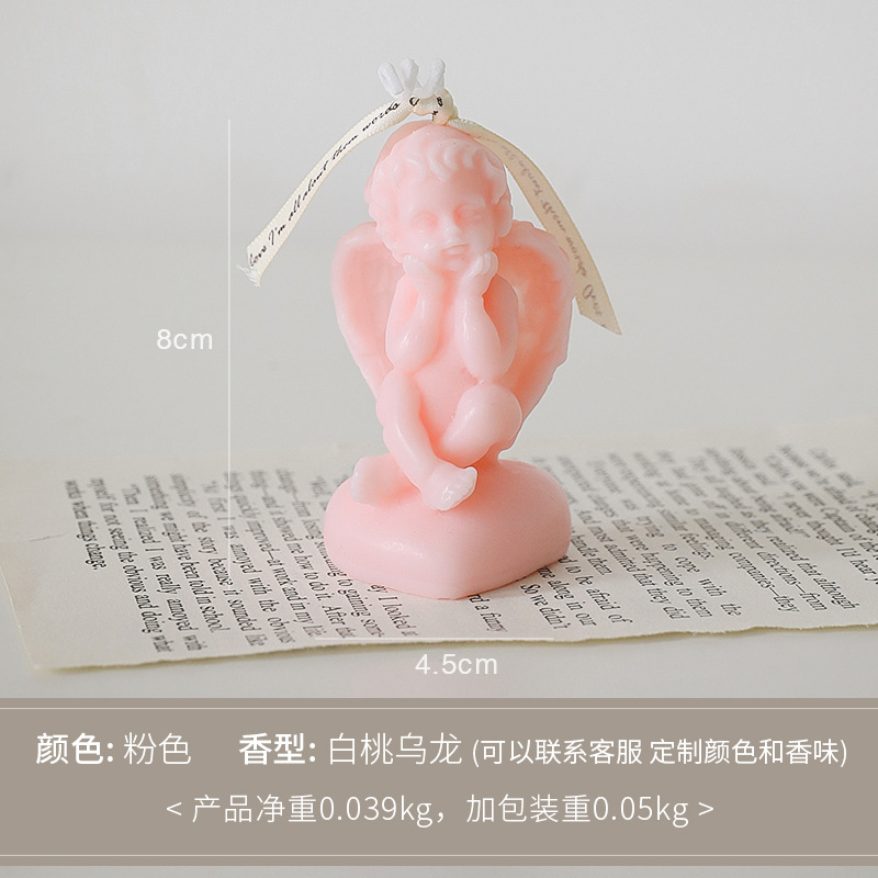Vela de aromaterapia Little Angel Regalos de cumpleaños personalizados Adornos de mesa hechos a mano Vela de fragancia de cera de soja