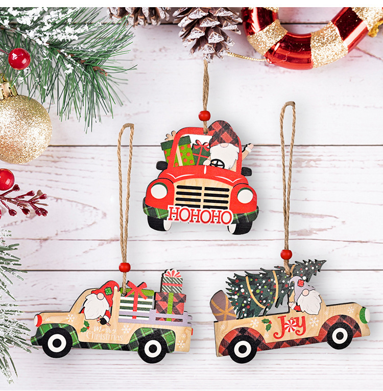 Christmas Car Wooden Pendant Wholesale Nihaojewelry display picture 6