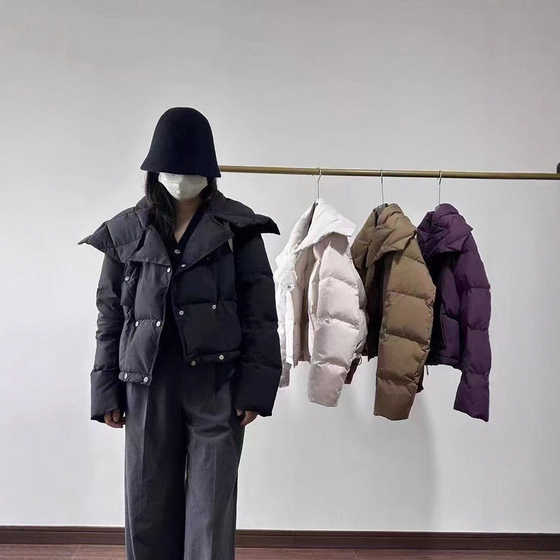 2025 New Winter Fashion Elegant Slimming Look Large Lapel Fashionable Stylish White Duck down Jacket
