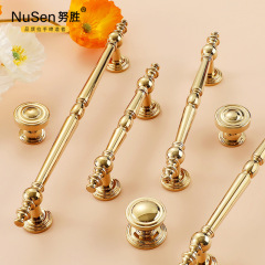 French-inspired light-luxury wardrobe handles: Pure copper, Nordic-style, sleek European and American designs—premium all-copper cabinet door knobs with a bright silver-gold chrome finish.