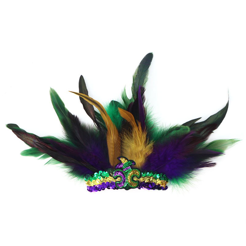 Mardi Gras fiesta de carnaval brasileño transfronterizo oro púrpura verde tricolor piezas de vestuario
