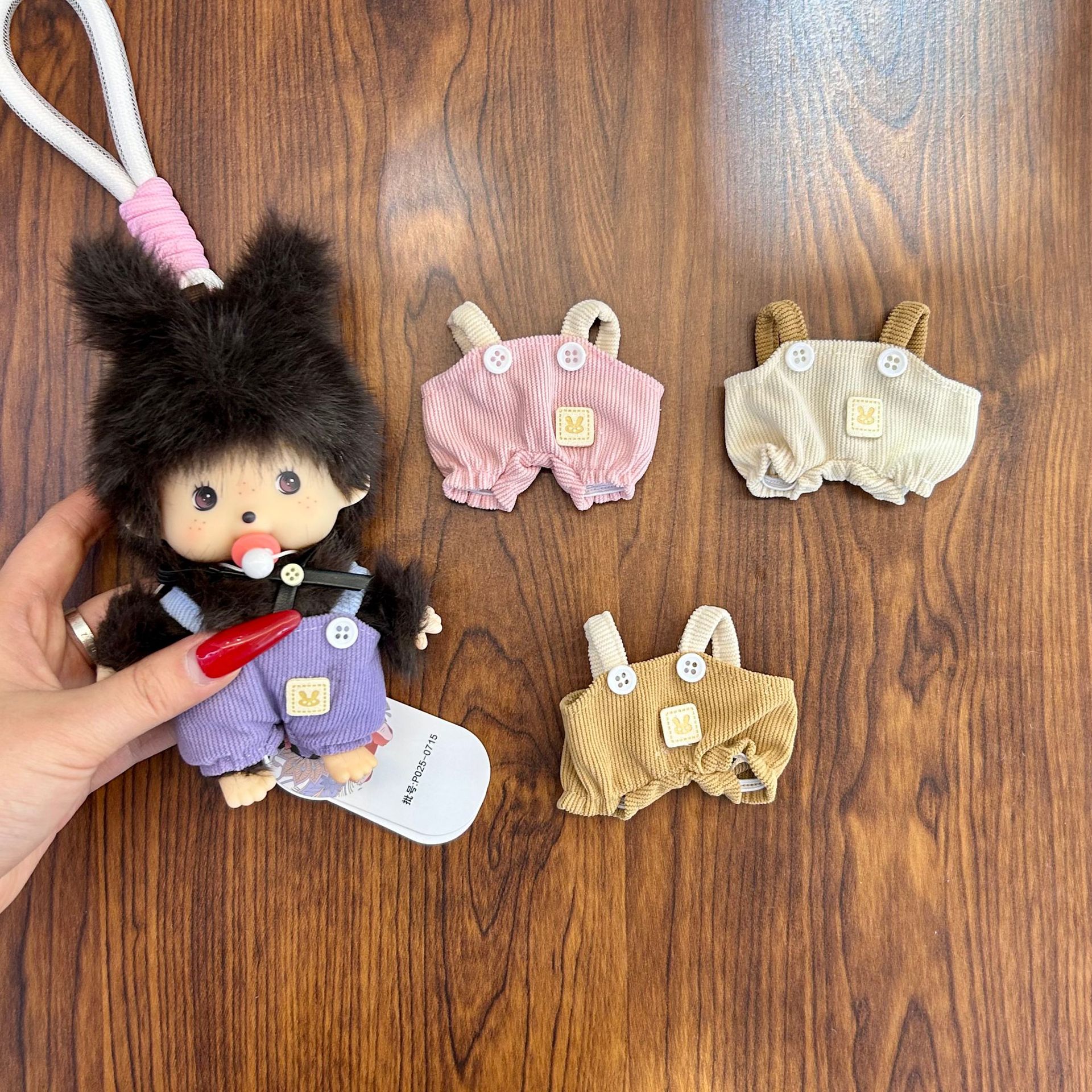 Monchhichi Plush Doll Clothing 15cm Overalls Accessories Cute Doll Toy Accessories Replacement Batch