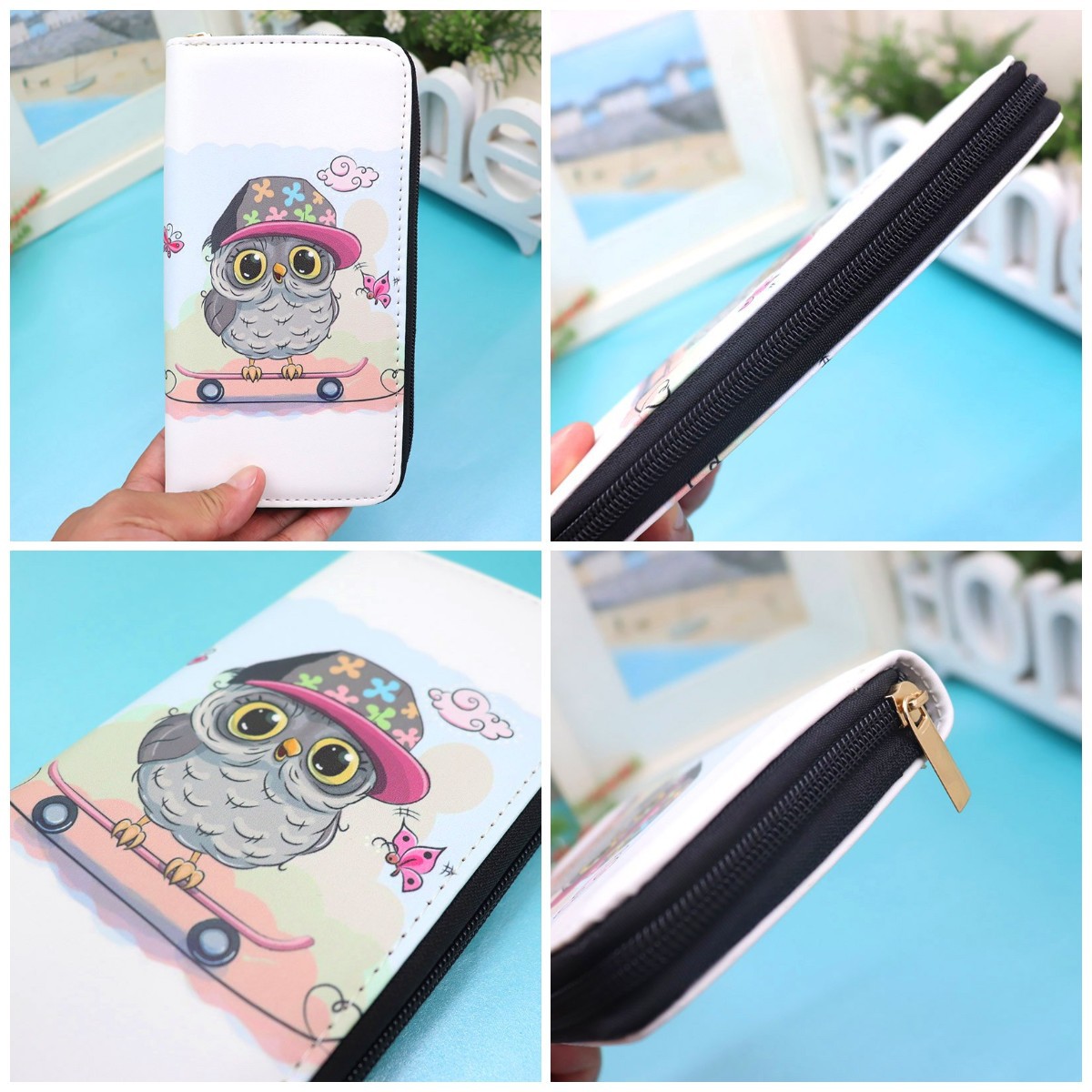 Women's Owl Pu Leather Zipper Wallets display picture 9