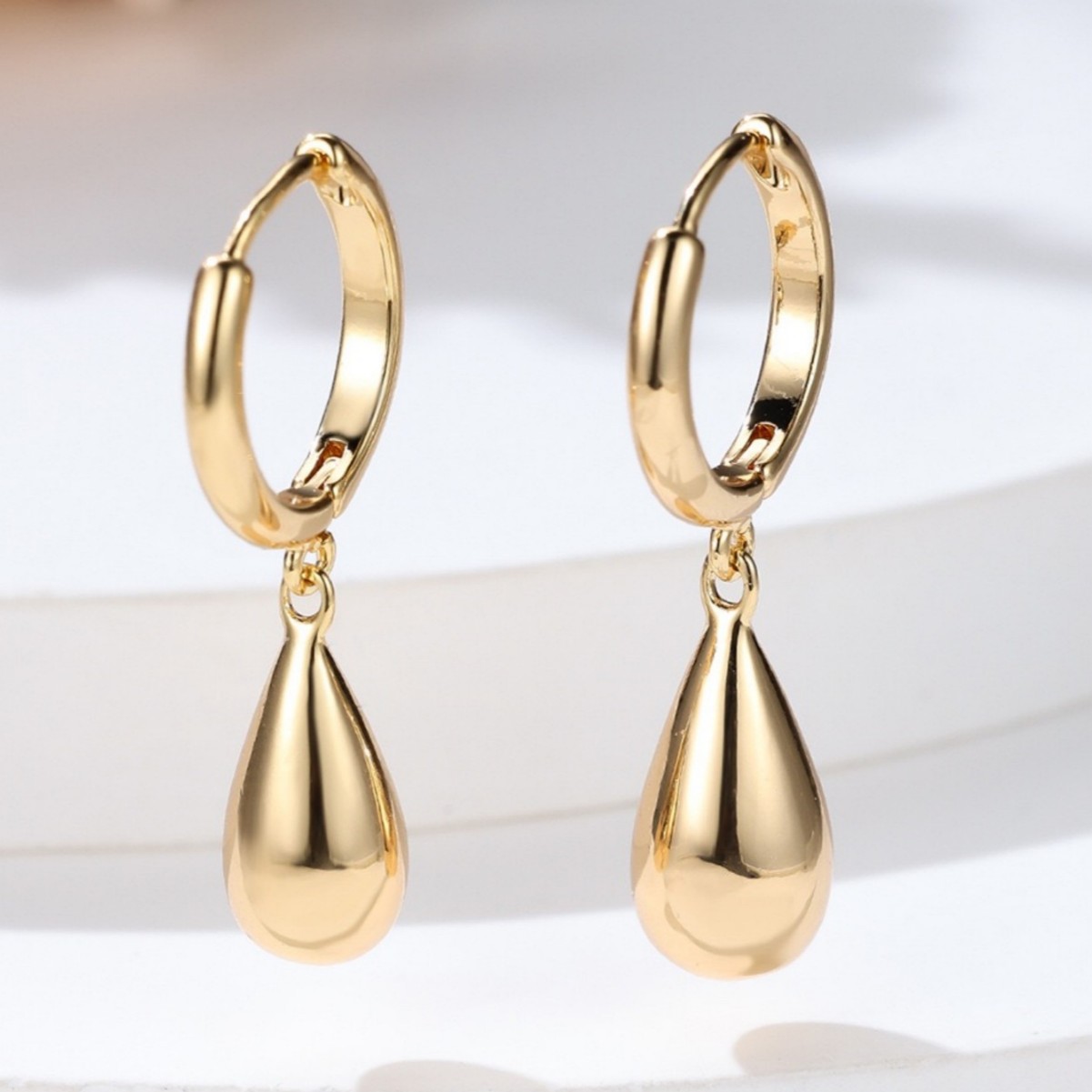 European and American Cross-Border Popular Water Drop Retro Simple Earrings, Water Drop-Shaped Pendants, High-End and Elegant Circle Earrings