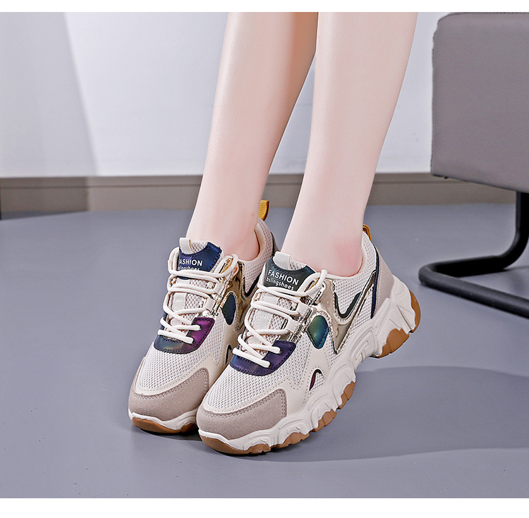Spring new women's sports shoes, fashionable, breathable, lightweight, non-slip, wear-resistant, casual sports shoes, flat shoes_voghion.com
