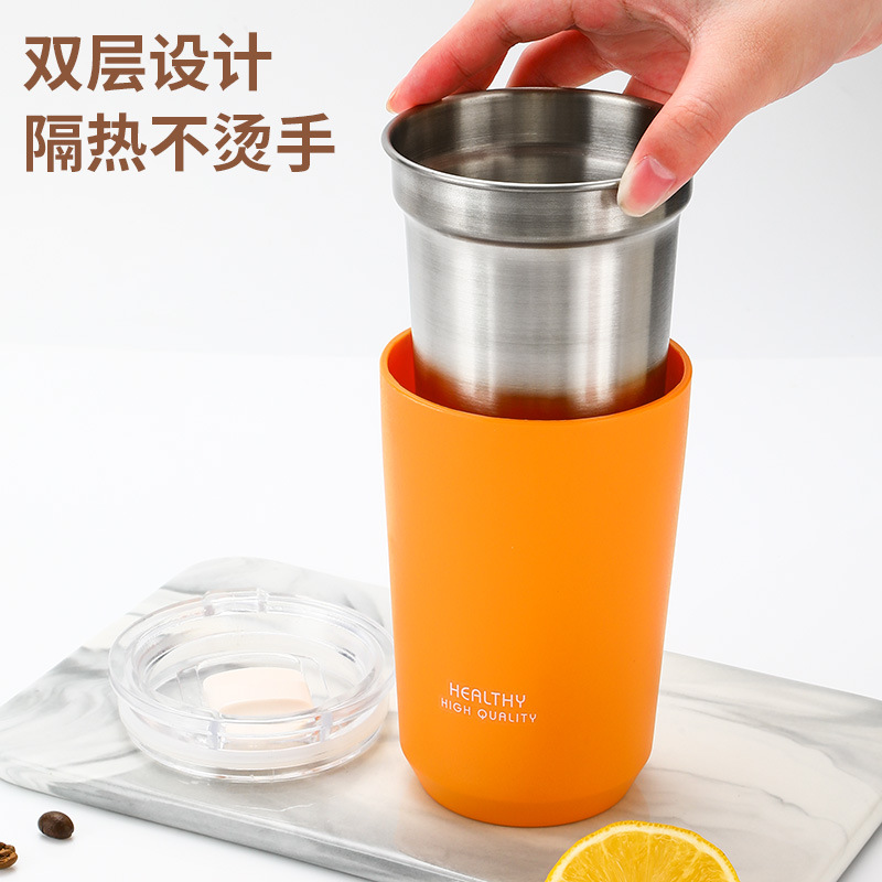 Coffee Cup 304 Stainless Steel Insulated Cup Outdoor High-Endurance Men and Women Student Car Water Cup Gift Cups Wholesale