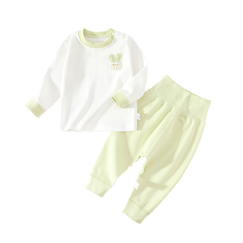 Baby Autumn Set Pure Cotton Children's Underwear Bottoms for Boys and Girls All-cotton Pajamas Homecoming Hooded Set