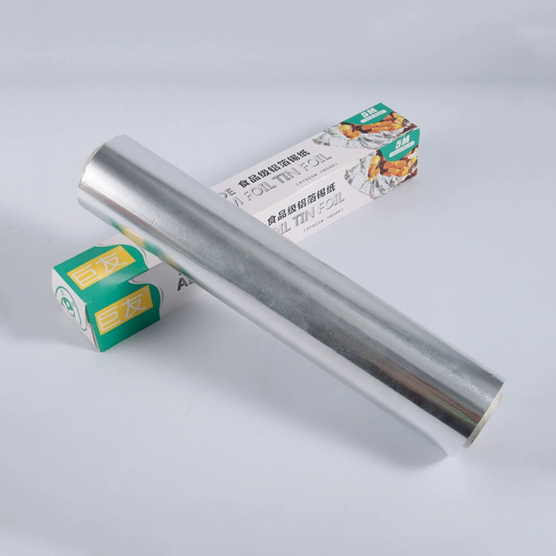 Papel de aluminio de grado alimenticio para barbacoa placa de horneado resistente a altas temperaturas a prueba de aceite no pegajoso pescado asado para llevar papel de aluminio comercial