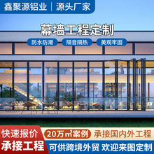 办公楼商场全隐框玻璃幕墙别墅写字楼商超加厚隔热铝合金玻璃幕墙