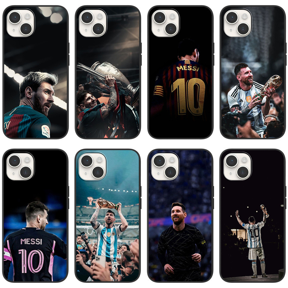 iPhone15 Messi fan mobile phone case for star Japanese and Korean animal black apple back cover color painting anti-drop
