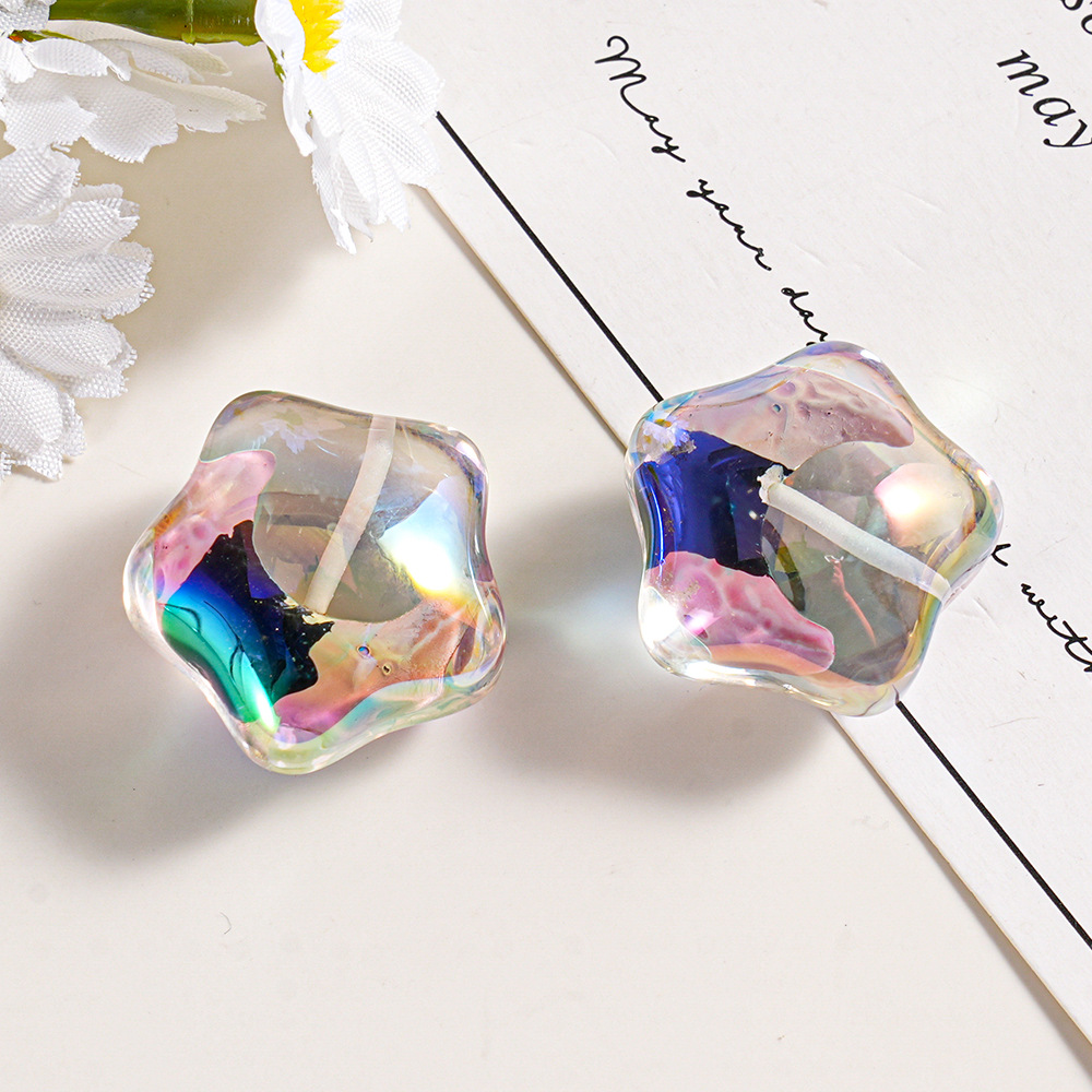 Cuentas Heidi, cuentas de estrella de cinco puntas, cuentas transparentes con cuentas dentro, cadena para teléfono, material para manualidades, cuentas sueltas de resina con forma de estrella y luna image 10