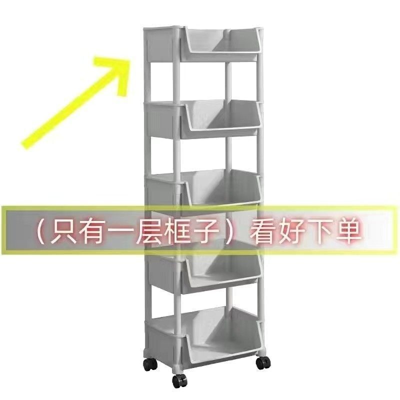 家用零食落地多层小推车置物架移动厨房果蔬菜篮架子客厅收纳书架|undefined