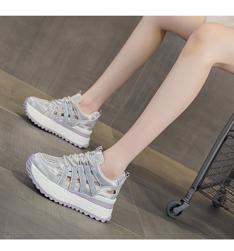 Giày sneaker chunky đế rỗng nữ mặt lưới thoáng khí đế dày mẫu mới mùa hè 2025 — M2865 màu tím, M2865 trắng ngọc trai chi tiết 20