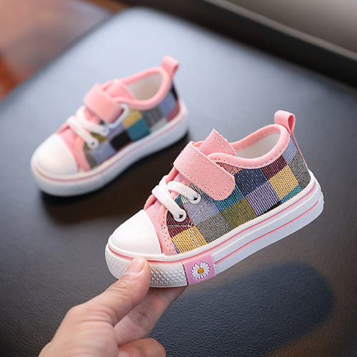 Low-top children's canvas shoes  spring and autumn new style toddler English anti-slip board shoes for boys and girls casual shoes multicolor