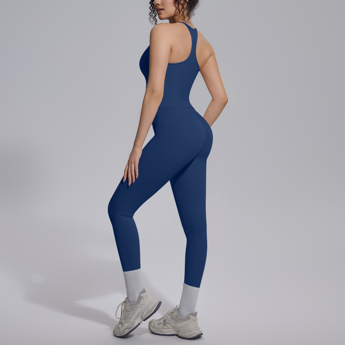 Nuevo transfronterizo europeo y americano doble brocado I-shape belleza de la espalda yoga juego de ejercicio correr fitness dos piezas juego de mujeres image 8