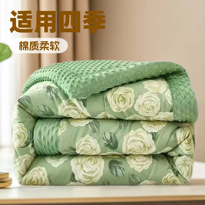 爆款A类豆豆绒四季被3D按摩保暖被子家用被芯宿舍保暖被轻柔保暖