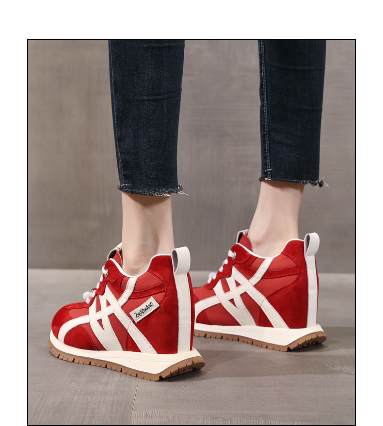 Giày sneaker nữ đế dày tăng chiều cao phong cách Token Forrest đế mềm — màu be chi tiết 13