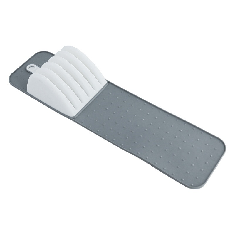 Simple Kitchen Knife Storage with 5 Slots and 11 Slots Soft Rubber Knife Holder Knife Rest Knife Holder Pad Knife Holder Integrated