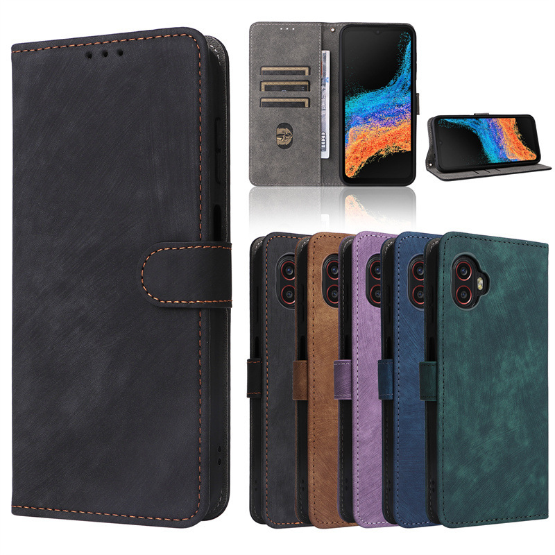Suitable for Samsung Xcover6 Pro mobile phone shell SAM Xcover6 Pro mobile phone leather case card holder lanyard