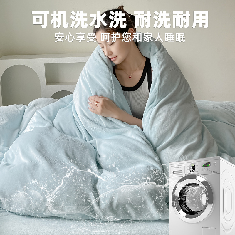 Espesado tallado de leche de lana de cuatro piezas conjunto 2025 nuevo coral lana de invierno sábanas de franela cubierta de cama