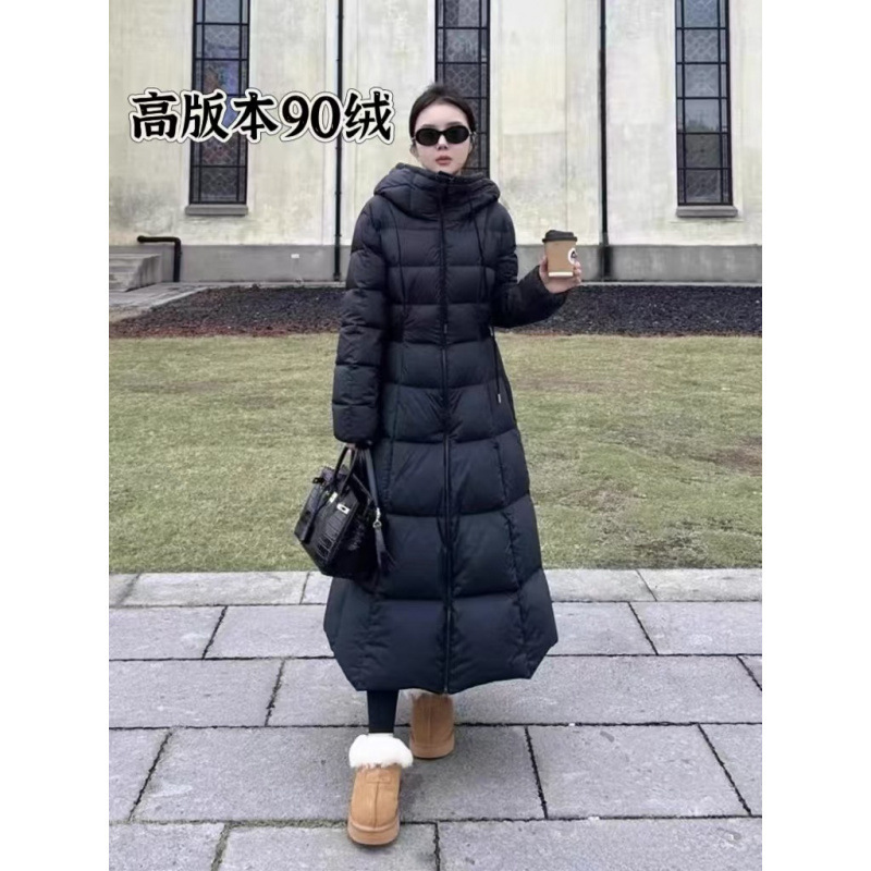 High-End Mongolian down Jacket, the Fugitive Princess, Long Waist-Cinching Women's m Family High Version Faucon White Duck down Jacket