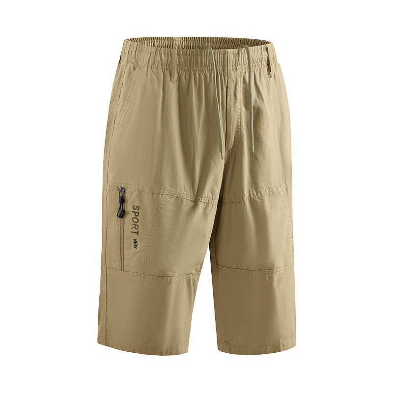 New Arrival Summer Capri Pants Men's Pure Cotton plus size Tooling Straight Pants Loose Middle-aged and Young Business Casual Shorts