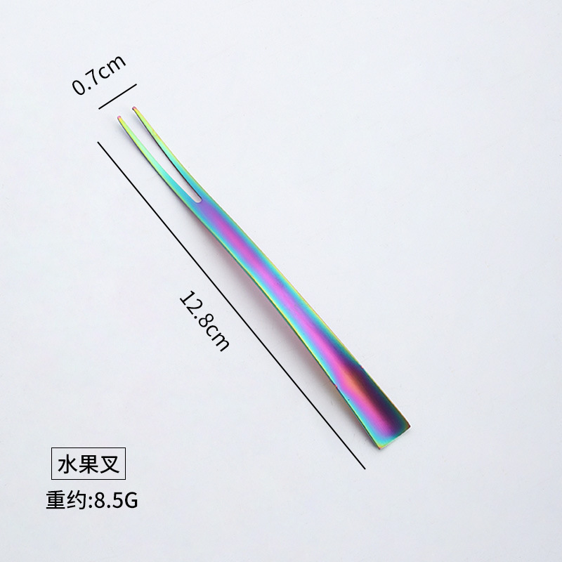 304 tenedor de fruta de acero inoxidable cuchara de café pastel creativo pastel de luna tenedor de postre ensalada occidental signo de fruta LOGO