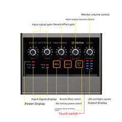跨境熱銷小型48v外置專業聲卡電腦免驅動聲卡手機直播錄音K歌全套