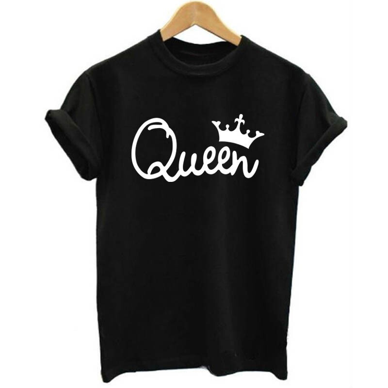 AliExpress Wish summer hot new women's clothing personality king queen couple suit short sleeve T-shirt in stock