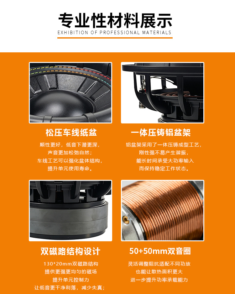 High-Power Car Subwoofer Dual Magnet Dual Voice Coil 10inch Heavy-Duty Subwoofer Car Audio Modification Bass