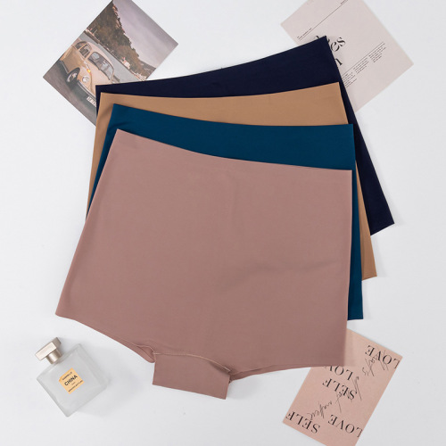 Cross-border mid-high waist anti-exposure underwear women's ice silk seamless women's safety pants tummy control butt lift boxer leggings