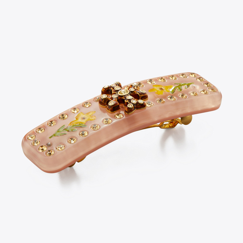 European and American jewelry resin enamel gem logo hair clip commuter all-match hair accessories