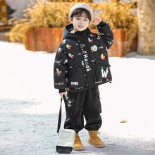 男童奥特曼衣服儿童羽绒服白鸭绒外套保暖冬装防风男宝冬季棉服潮